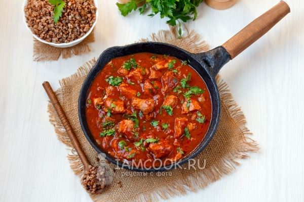 Подлива с мясом к гречке